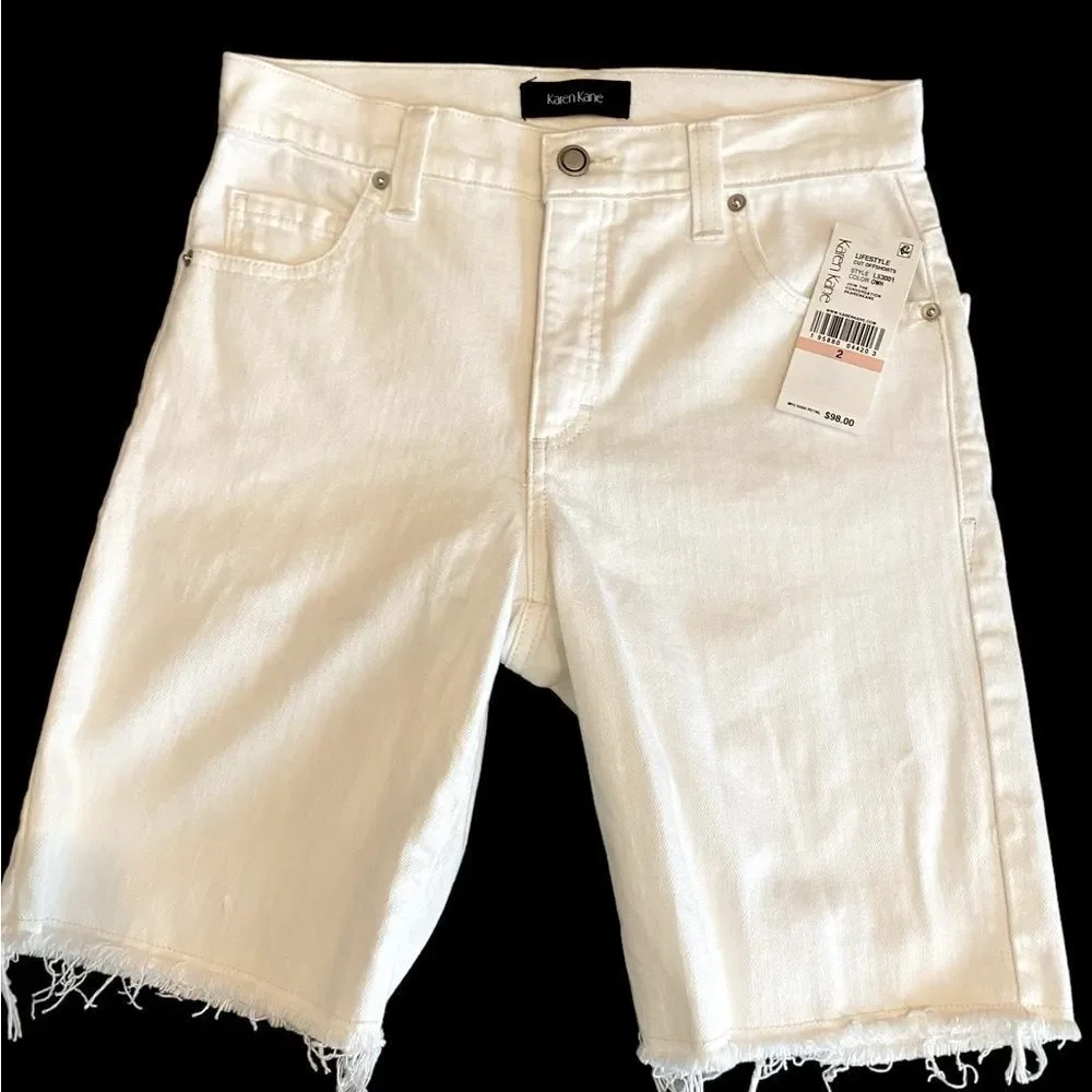 Karen Kane | Karen Kane Lifestyle classic fit white shorts Raw hem NWT size 2